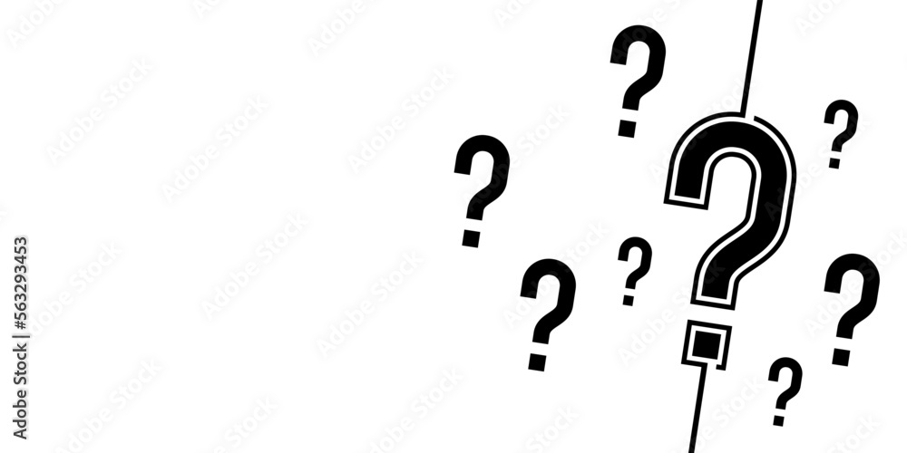 Poster question mark illustration. faq button. to ask questions. ask for help. flat design on white backgro