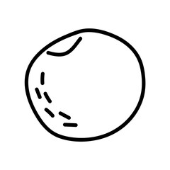 peach fruit doodle hand drawn illustration