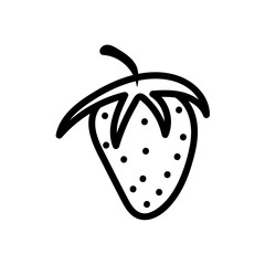 Vector hand drawn Strawberry outline doodle icon