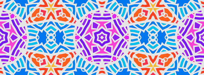 Colored African fabric - Seamless and textured pattern, illustration