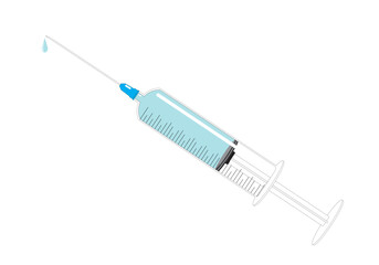 Hypodermic syringe disposable syringe medicine Vector illustration isolated on white background