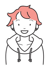 笑顔の若い女性　上半身