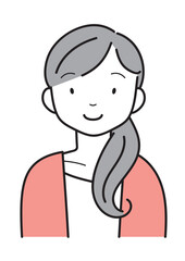 笑顔の若い女性　上半身