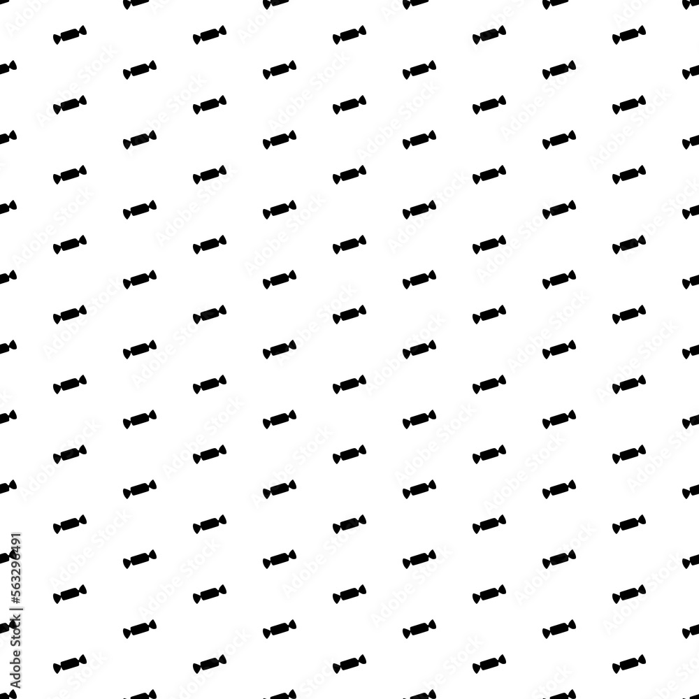 Poster Square seamless background pattern from geometric shapes. The pattern is evenly filled with big black candy symbols. Vector illustration on white background