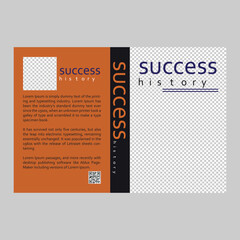 Cover template for a report in a minimalist style with triangular design elements for a photo. Flyer brochure advertising abstract background, Leaflet Modern poster magazine layout template.