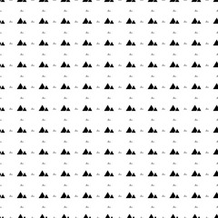 Square seamless background pattern from geometric shapes are different sizes and opacity. The pattern is evenly filled with big black mountains symbols. Vector illustration on white background