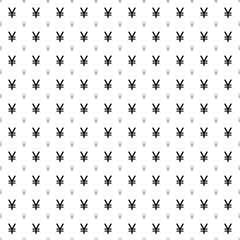 Square seamless background pattern from geometric shapes are different sizes and opacity. The pattern is evenly filled with big black yuan symbols. Vector illustration on white background