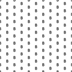 Square seamless background pattern from black thai baht symbols. The pattern is evenly filled. Vector illustration on white background