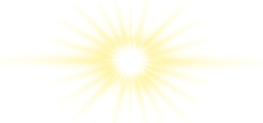 shining sun light effect transparent isolated