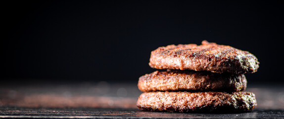 Juicy grilled burger on the table. 