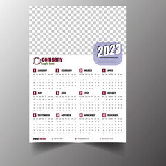 Calendar template 2023 set. Color English square calendar collection. Business Wall Calendar 2023 Template