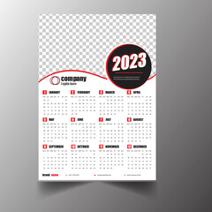 Calendar template 2023 set. Color English square calendar collection. Business Wall Calendar 2023 Template