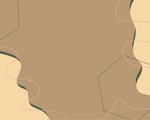 illustration of abstract greenish brown background with light brown waves on the side
