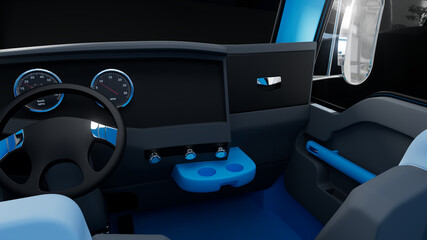 3D render of the interior of Kenworth 900W