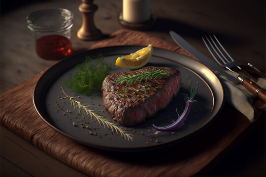 a tasty and beautiful plate of roast beef and a delicious glass of beer