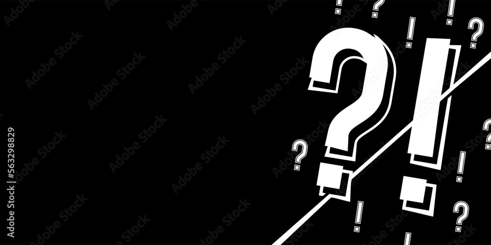 Poster question mark illustration. faq button. to ask questions. ask for help. flat design on black backgro