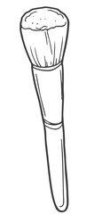 Makeup brush sketch. Illustration isolated on white background. Cosmetic and beauty concept