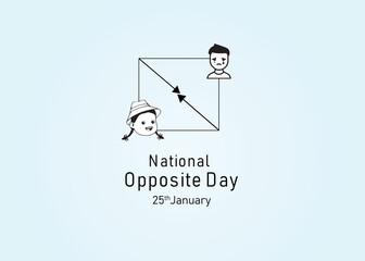 National Opposite Day. 25 January. national opposite day  banner, poster, card. holiday concept. USA flag. 