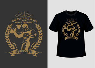 Gym print editable t shirt design template 