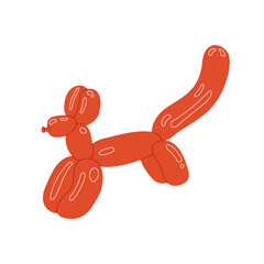 Red balloon animal. Vector Illustration flat isolated  