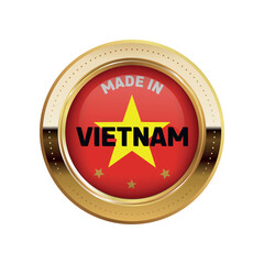 vector gold sticker made in Vietnam