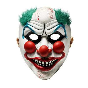 An isolated transparent clown mask