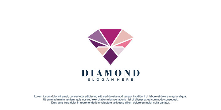 Diamond logo with creative design icon vector illustration