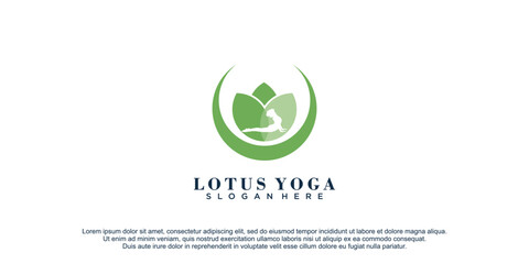 Yoga logo with lotus concept design icon vector icon illustration