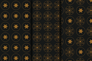 vector ornamental seamless patterns. Collection of geometric patterns in the oriental style.