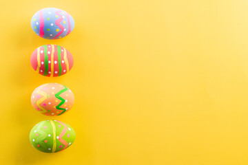 Easter eggs many color and easter background