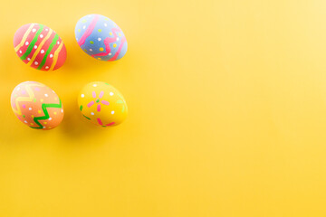 Easter eggs many color and easter background
