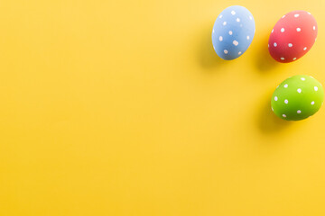 Easter eggs many color and easter background