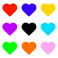 シンプルなハート9個セット