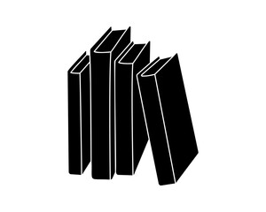 Pile of books silhouette. Education symbol. Book silhouette. Library, books shop icon. Vector illustration