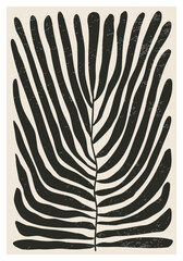 Matisse inspired contemporary collage botanical minimalist wall art poster