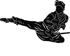 pencak silat vector illustration character 