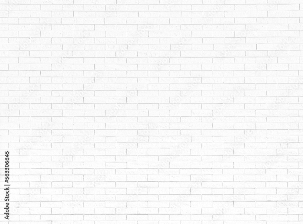 Aufkleber front view of a new and clean white brick wall. bright high resolution full frame textured backgroun