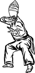 pencak silat vector illustration character 