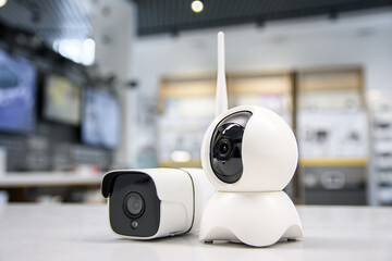Kamery do monitoringu CCTV. Bezprzewodowe kamery WiFi - obrazy, fototapety, plakaty