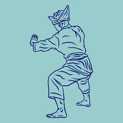 pencak silat vector illustration character 