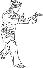 pencak silat vector illustration character 