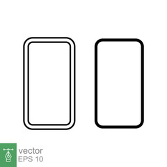Smartphone icon. Simple outline and solid style. Phone, cell, smart cellular, cellphone, app screen, gadget, device for application, technology concept. Line and glyph vector illustration. EPS 10.