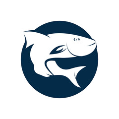 Fish logo icon template creative
