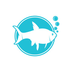 Fish logo icon template creative