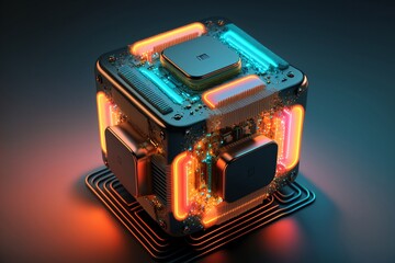 Abstract Electronic Circuit Board Background, Technology cyberpunk background, Cinematic,Generative ai
