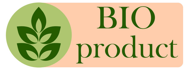 Organic eco natural bio vegan sticker label logo icon. Logo with a pattern of green leaves. Ecological products. Stickers of eco-friendly products. Vector illustration of vegan organic food icons