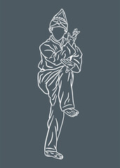 pencak silat vector illustration character 