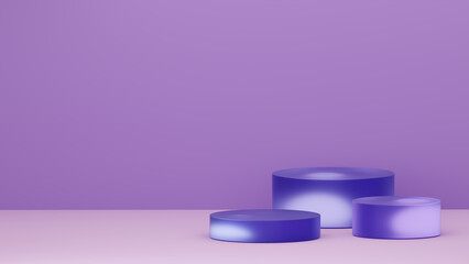 Product display podium background. Deep blue frosted glass pedestal.