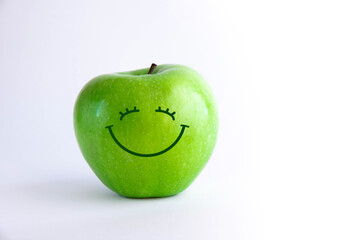 mela verde, sorriso, buon umore, salute, 