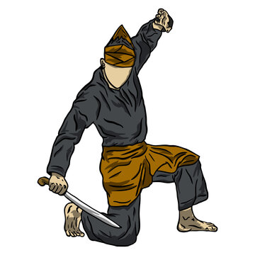 pencak silat vector illustration character 